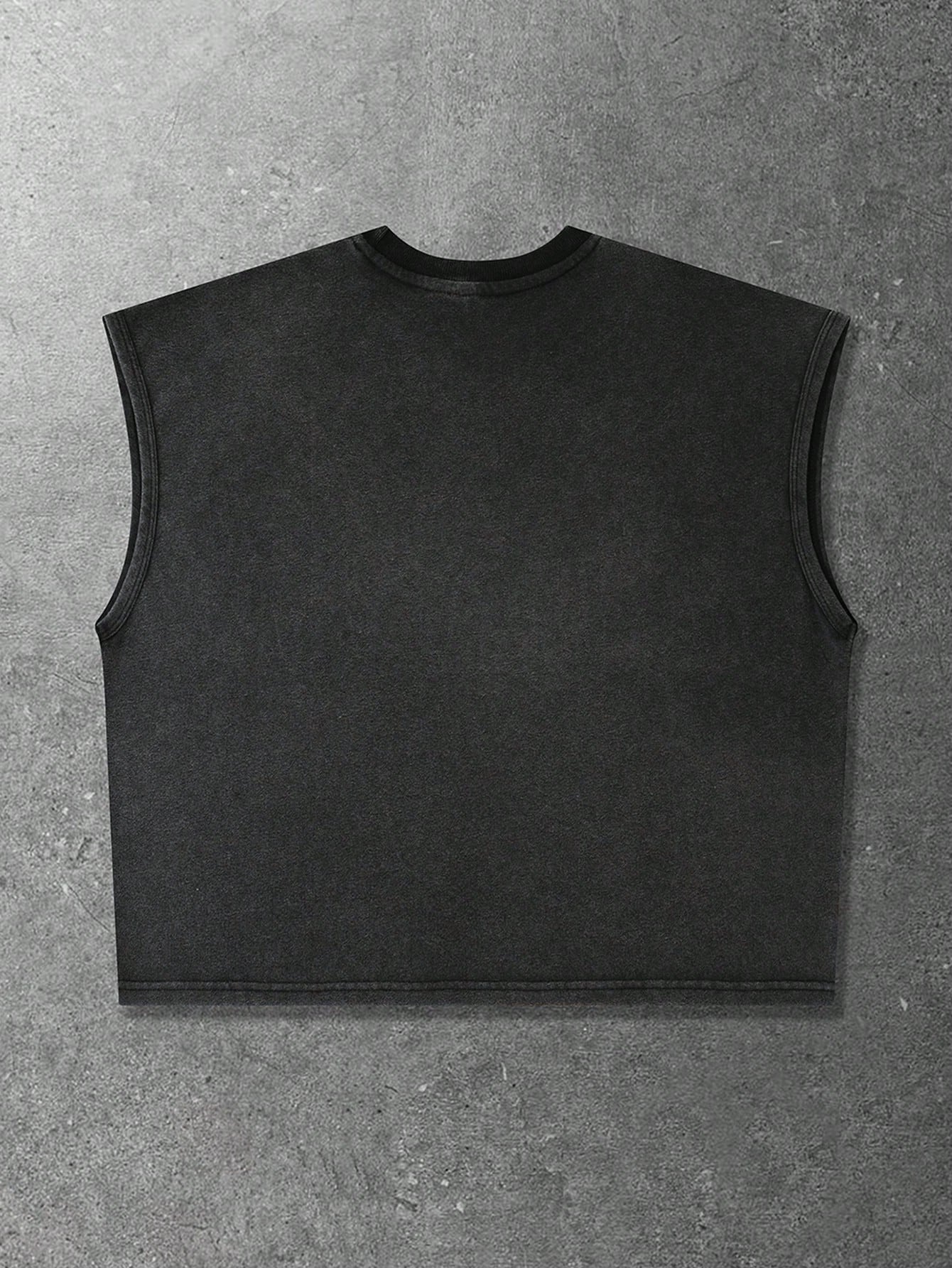 Men's Grunge Punk Distressed Print Crop Tank Top