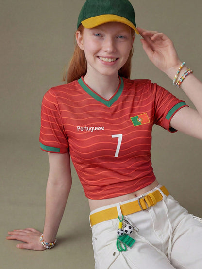 Portugal 2026 World Cup Women's Crop Soccer Jersey