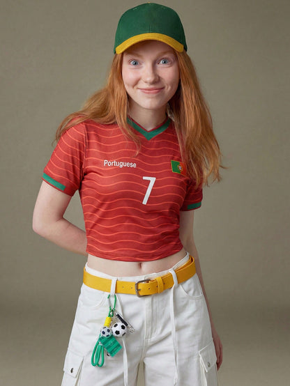 Portugal 2026 World Cup Women's Crop Soccer Jersey