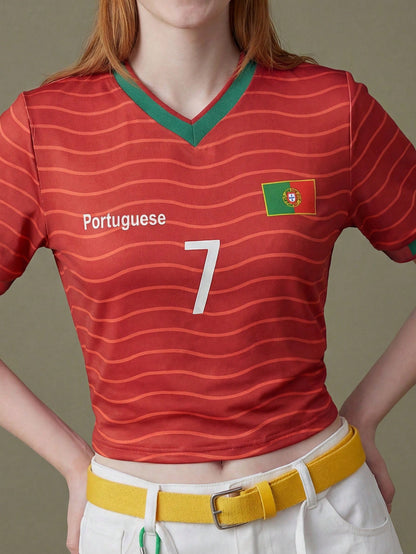 Portugal 2026 World Cup Women's Crop Soccer Jersey