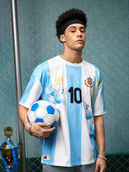 Retro Crane Embroidery Soccer Jersey Bloke Core Tee