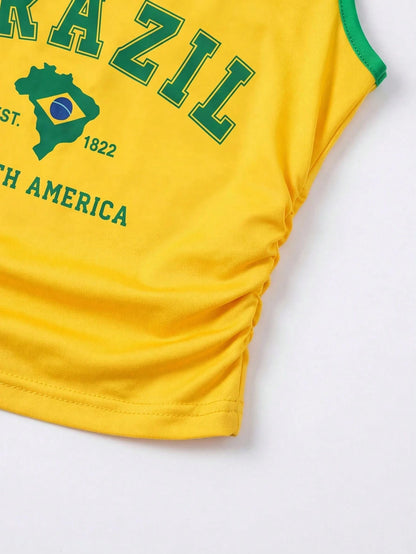 Spain Flag Y2K Slim Fit World Cup Tank Top