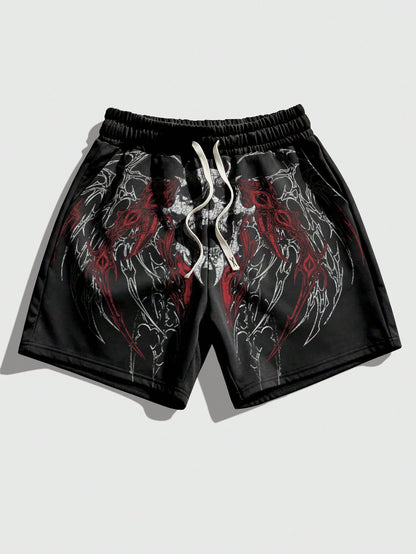 Men's Color Block Printed Summer Shorts