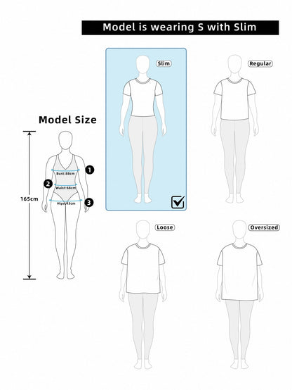 SUMWON Women's Graphic Fitted Round Neck Crop Top