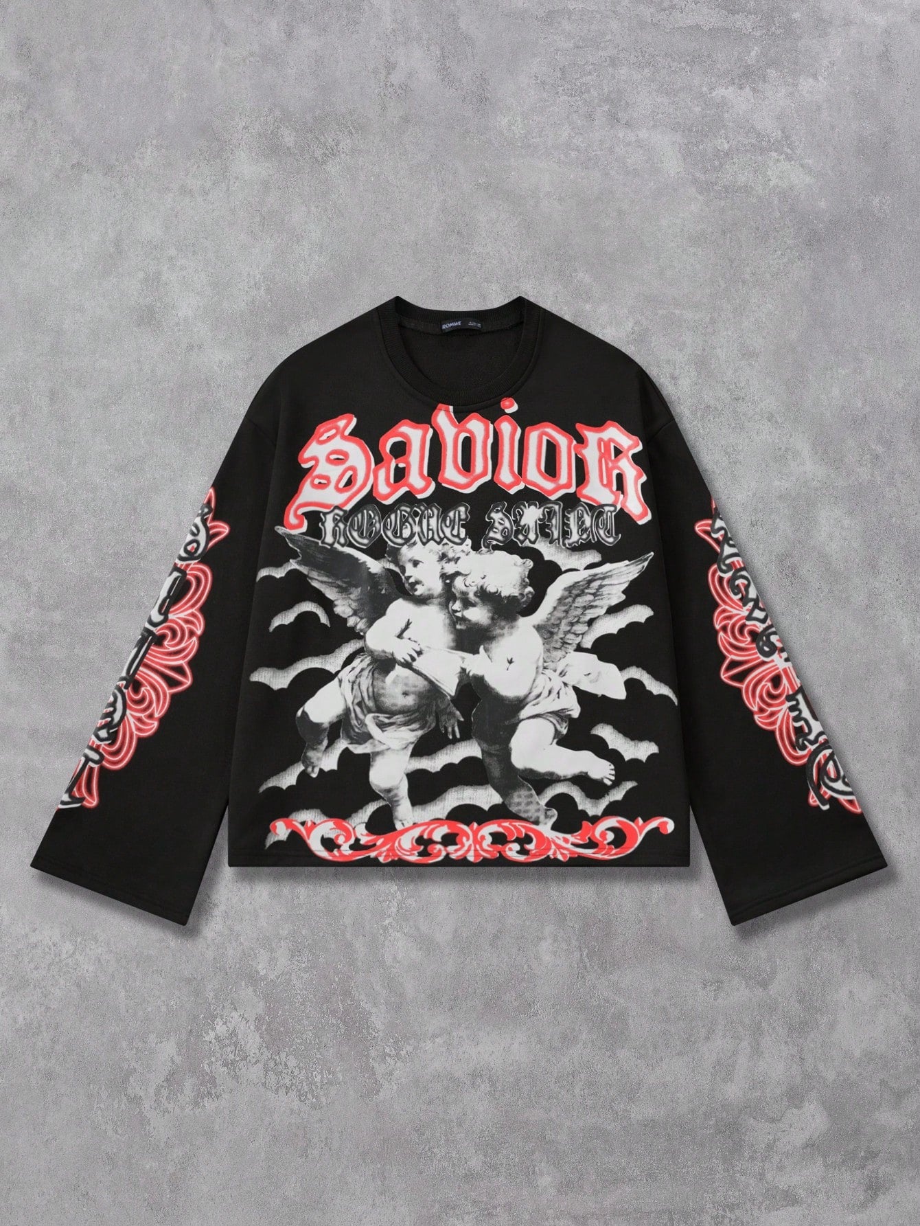 Men's Printed Long Sleeve Gothic Y2K Tee
