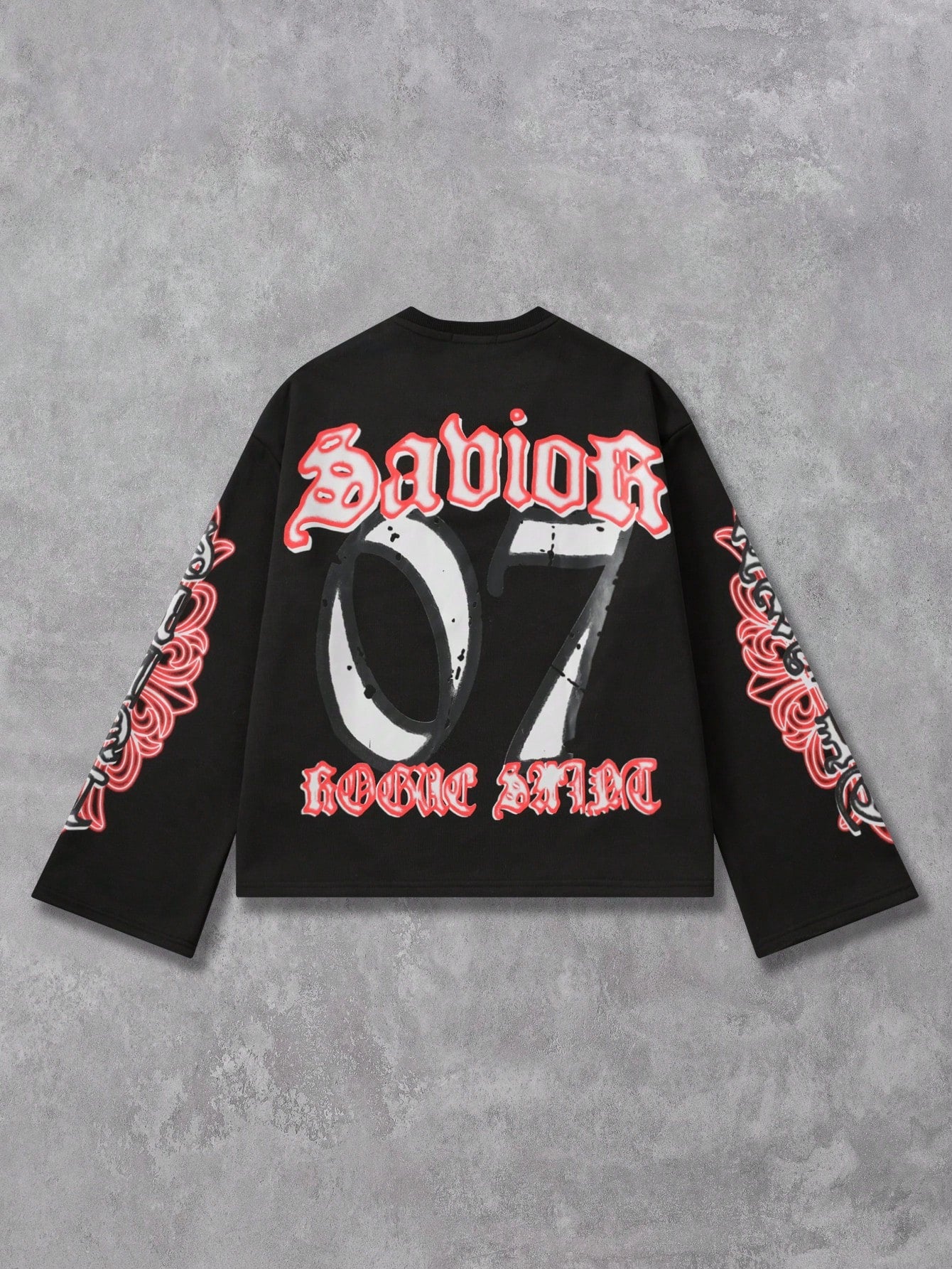 Men's Printed Long Sleeve Gothic Y2K Tee