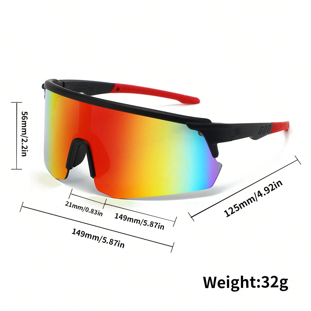 Unisex One-Piece Outdoor Sport Fashion Eyeglasses