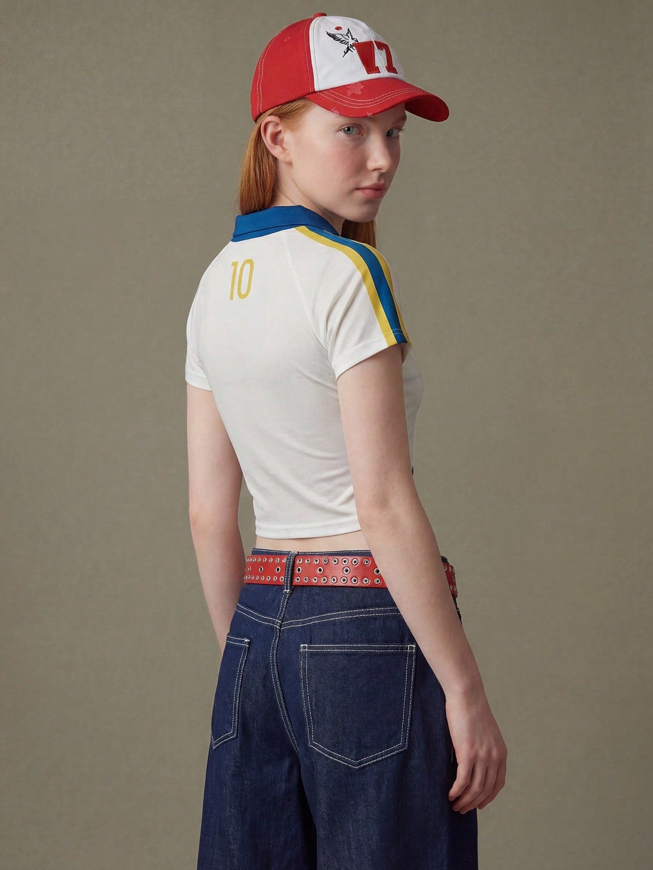 Retro Italy Cropped Soccer Jersey Women Tee