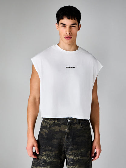 Men's Graphic Sleeveless Crop Tank Top