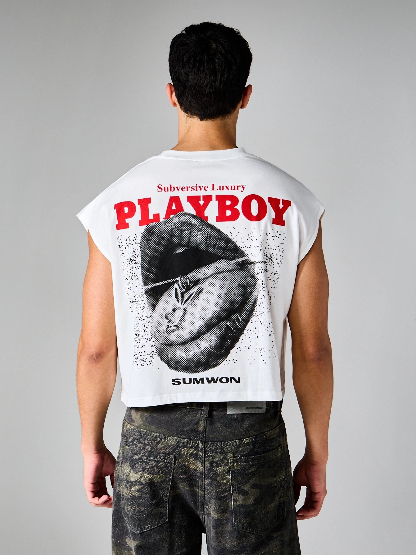 Men's Graphic Sleeveless Crop Tank Top