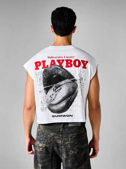 Men's Graphic Sleeveless Crop Tank Top