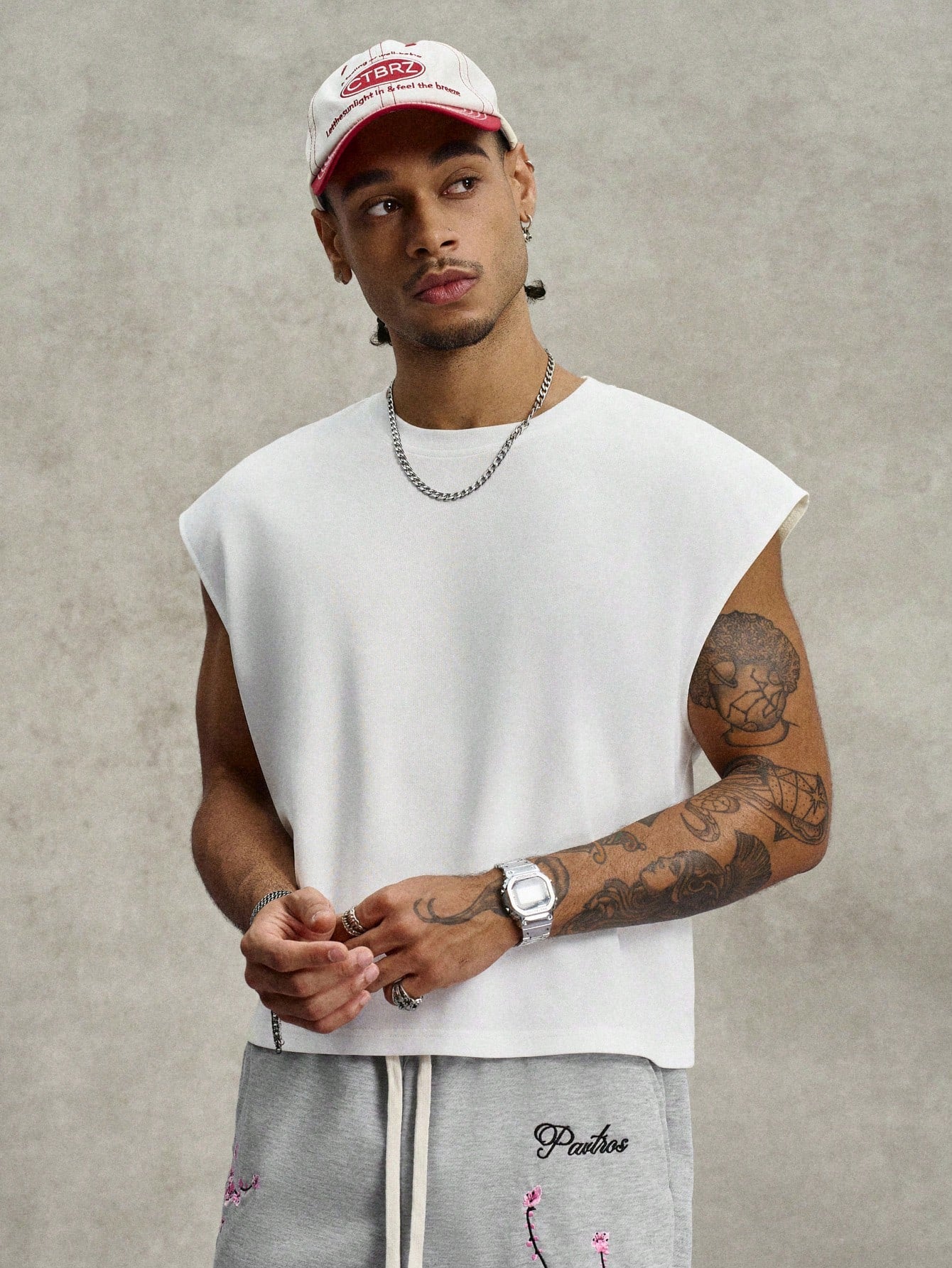 Men's Contrast Letter Print Sleeveless Tank Top
