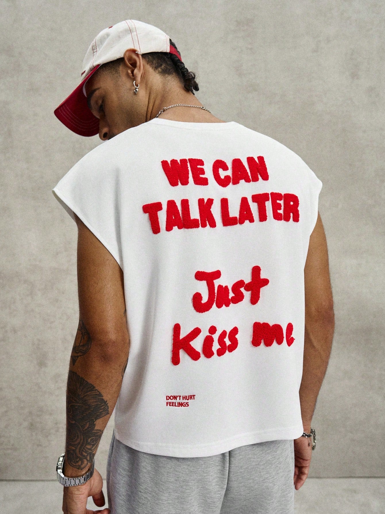 Men's Contrast Letter Print Sleeveless Tank Top