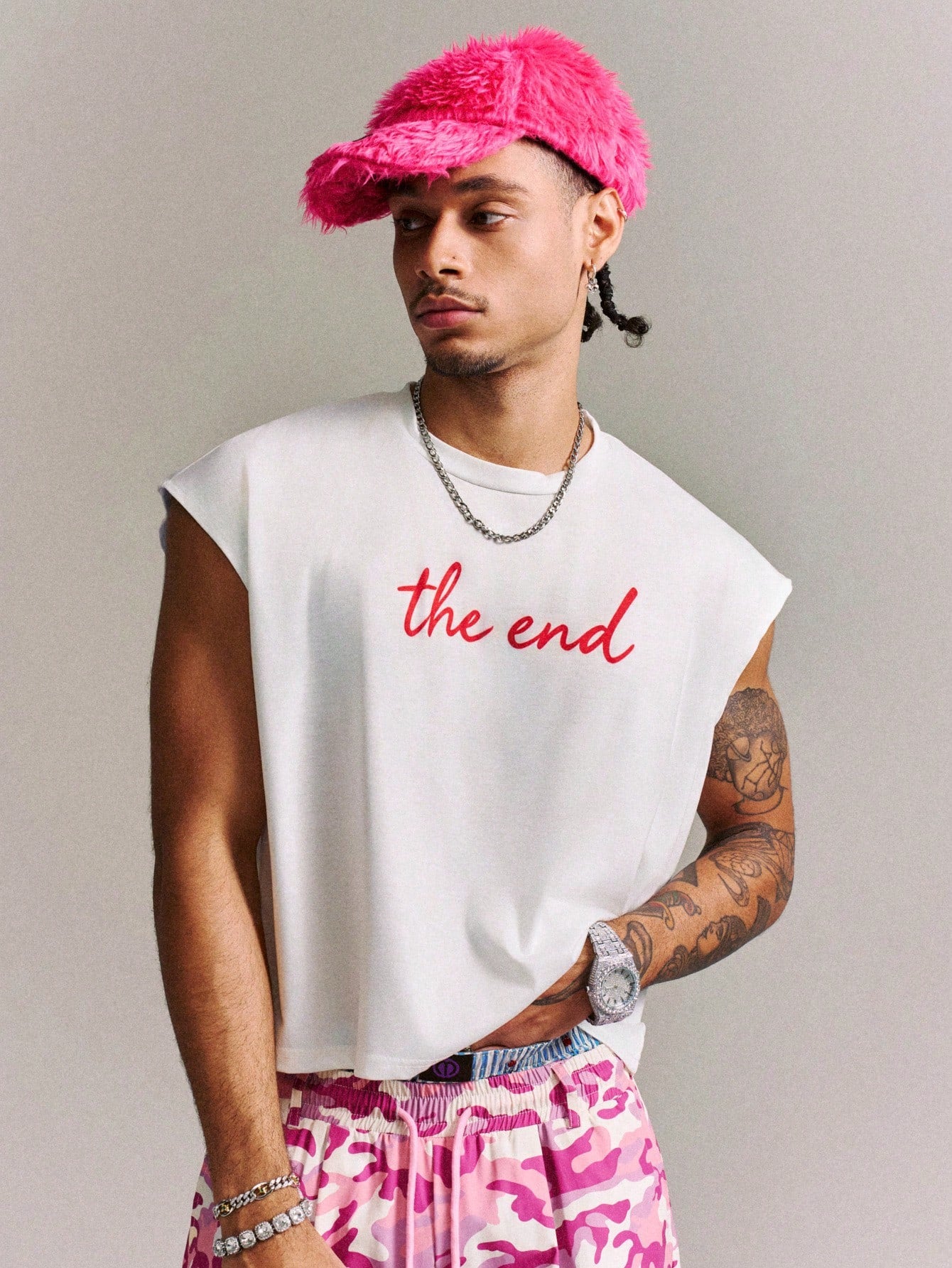 Men's Streetwear Handwritten Letter Tank Top