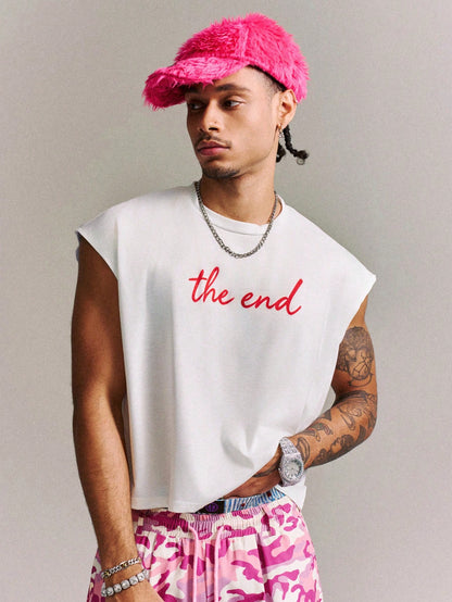 Men's Streetwear Handwritten Letter Tank Top