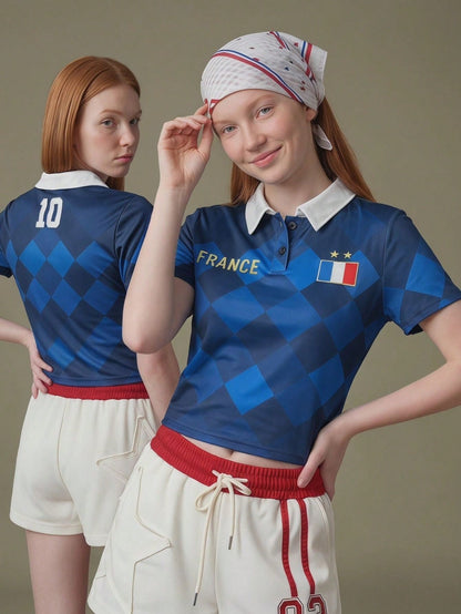 France 2026 World Cup Women's Cropped Soccer Tee