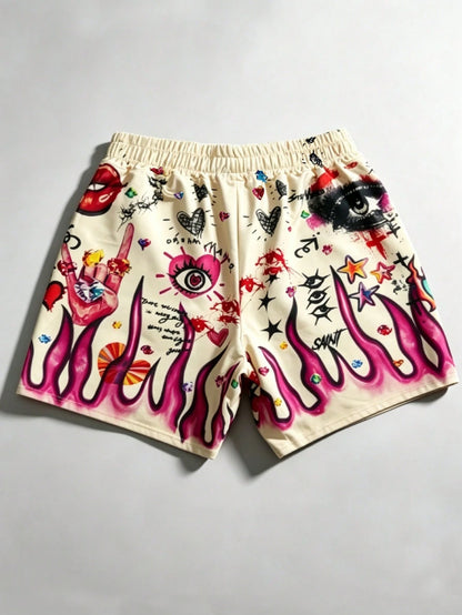 Men's Casual Digital Print Summer Beach Shorts