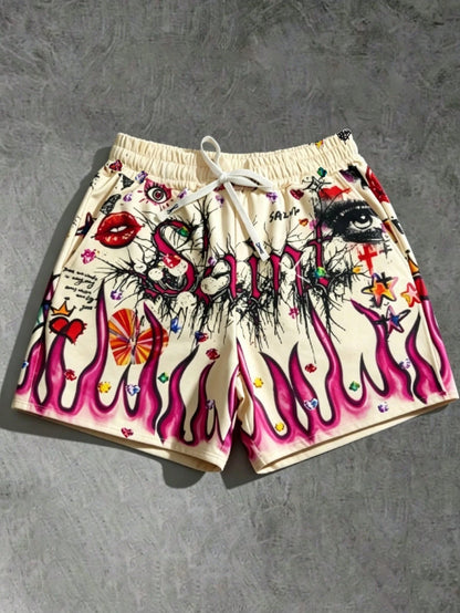 Men's Casual Digital Print Summer Beach Shorts
