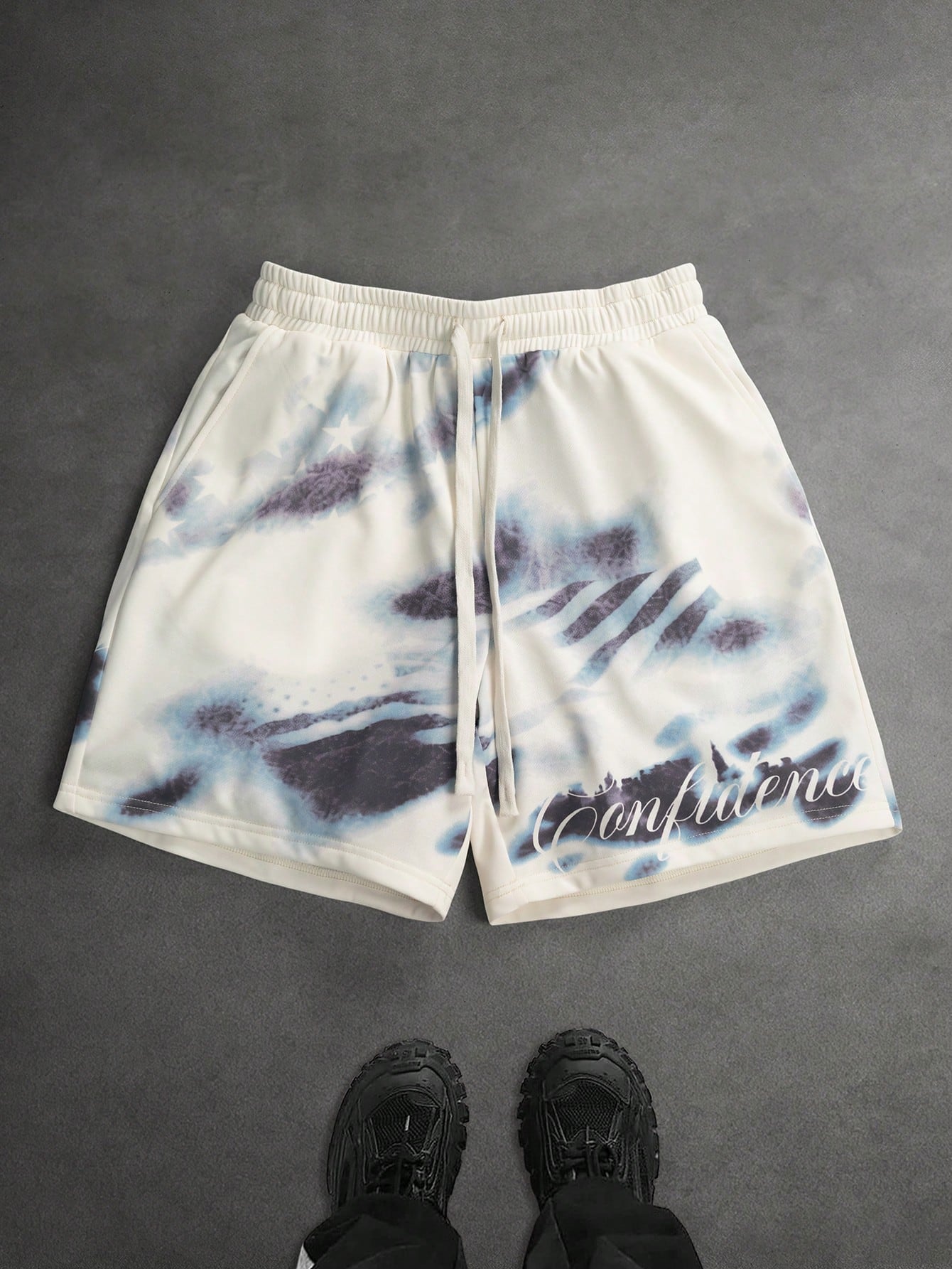 Men's Zebra Print Drawstring Summer Beach Shorts