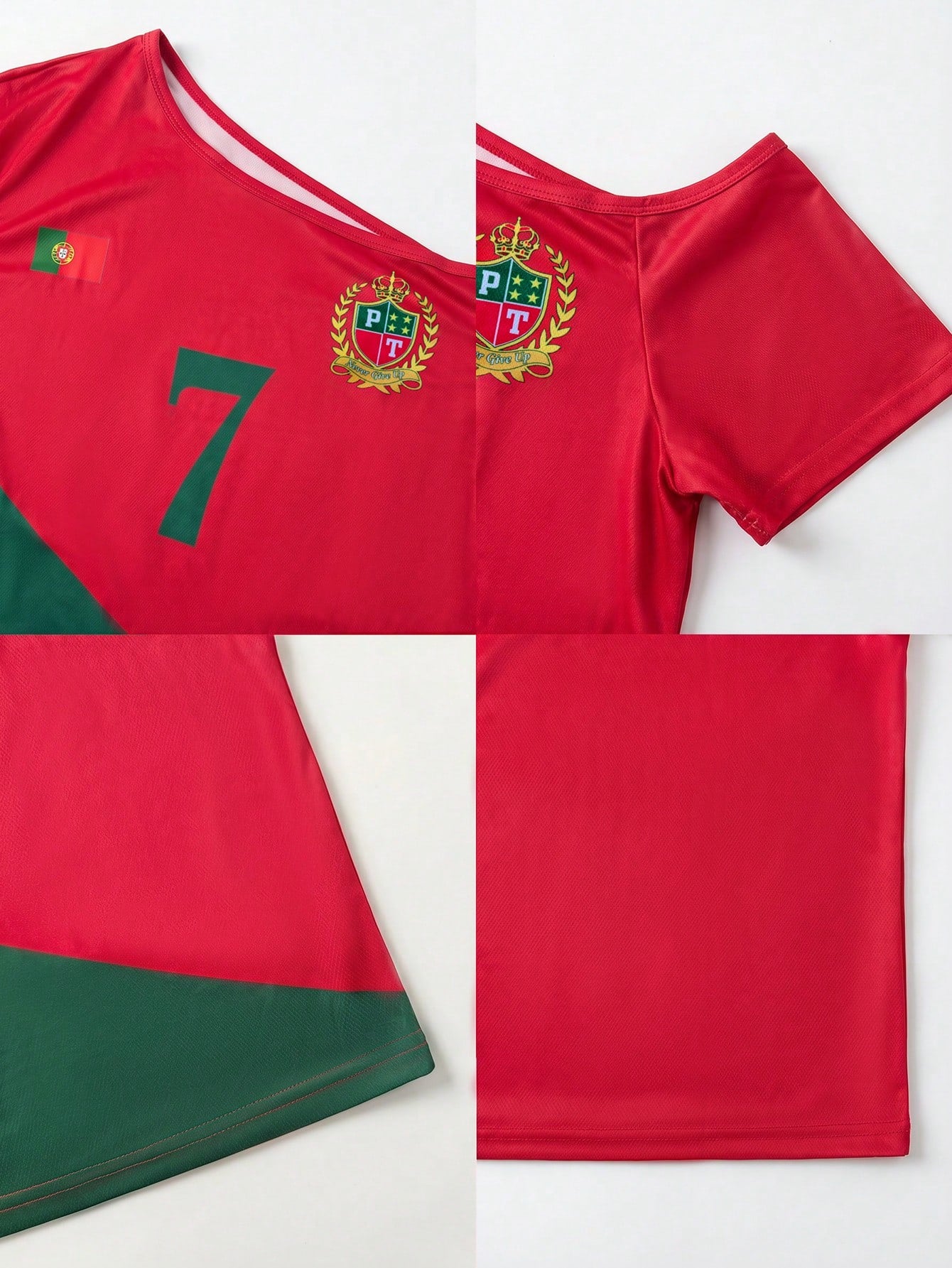 Women's Portuguese Asymmetric Mesh Hollow Out Tee