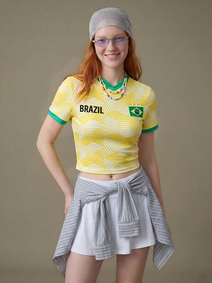 Brazil 2026 World Cup Crop Top Soccer Jersey