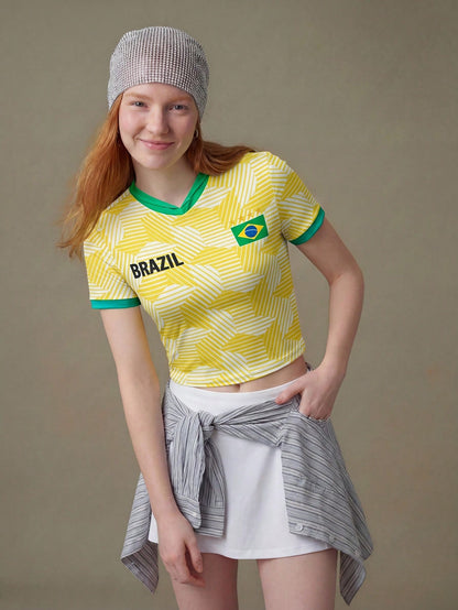 Brazil 2026 World Cup Crop Top Soccer Jersey