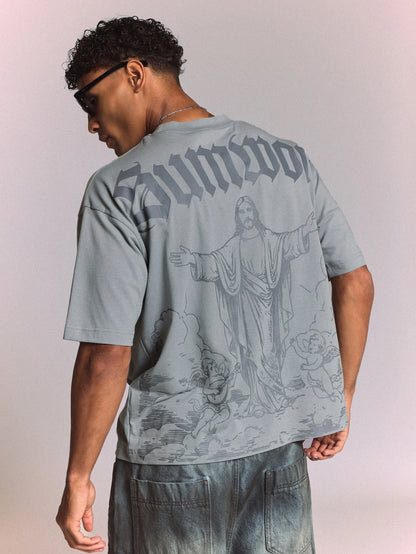 Sumwon Cherub Angel Boxy Crop Graphic Tee