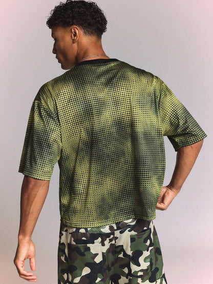 V-Neck Graphic Printed Football Jersey Short Sleeve Tee