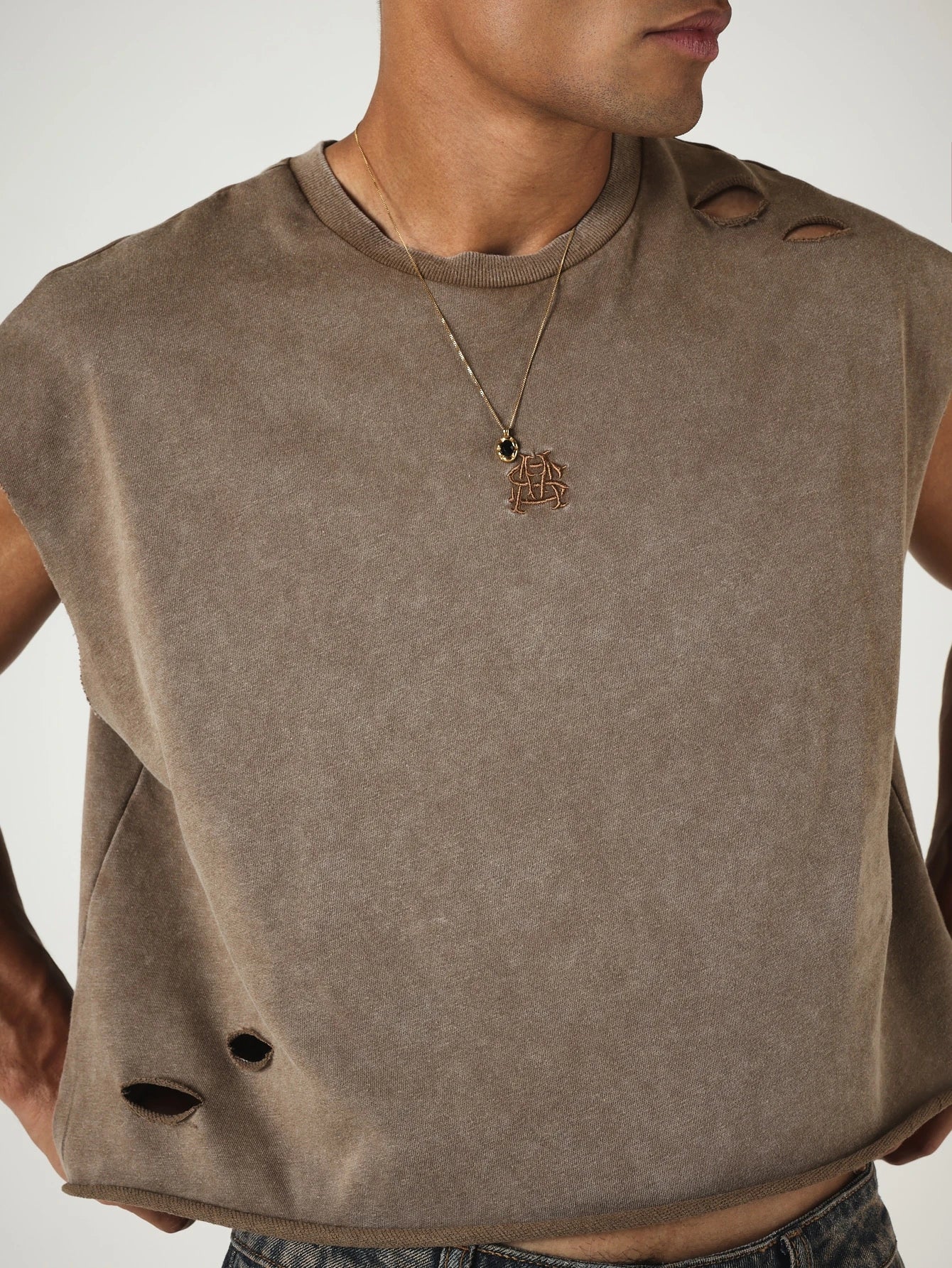Vintage Washed Distressed Graphic Crop Tank Top