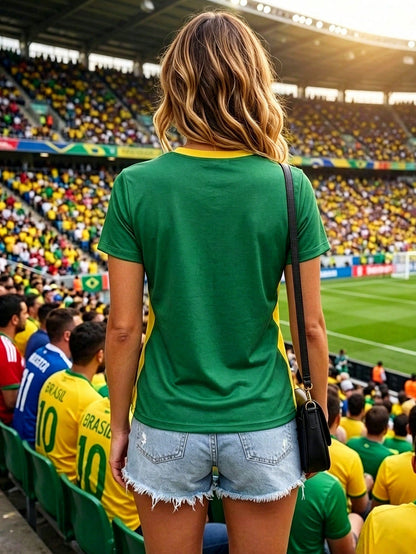 Brazil Women Football Jersey T-Shirt
