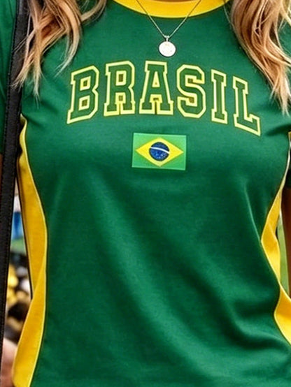 Brazil Women Football Jersey T-Shirt