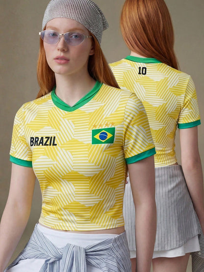 Brazil 2026 World Cup Crop Top Soccer Jersey