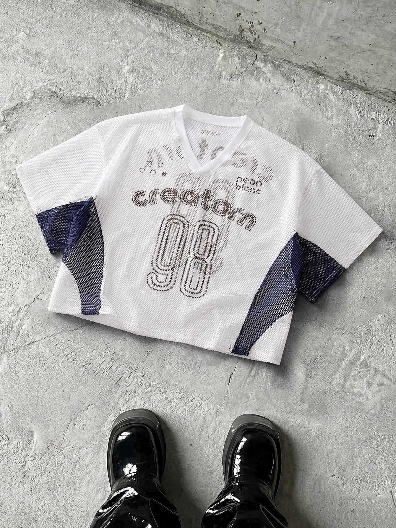 Men Printed Sheer Graphic Streetwear Football T-Shirt - Pisif