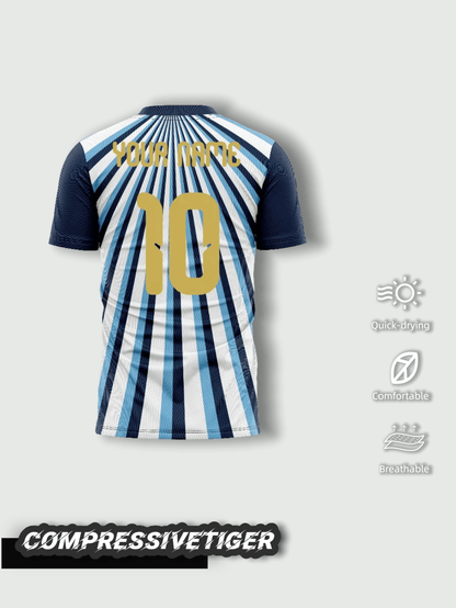 Argentina Sky Blue Striped Training Football Jersey