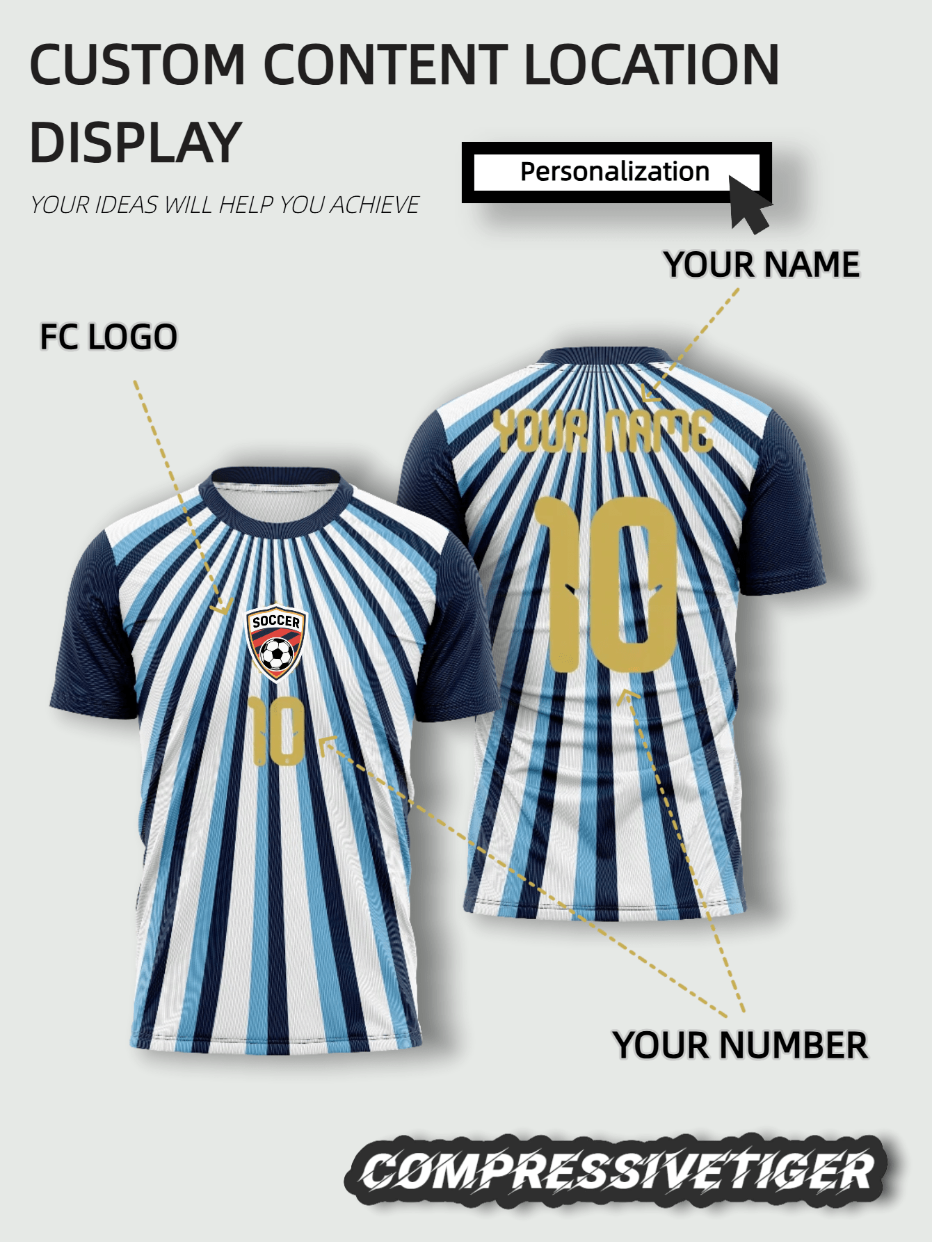 Argentina Sky Blue Striped Training Football Jersey