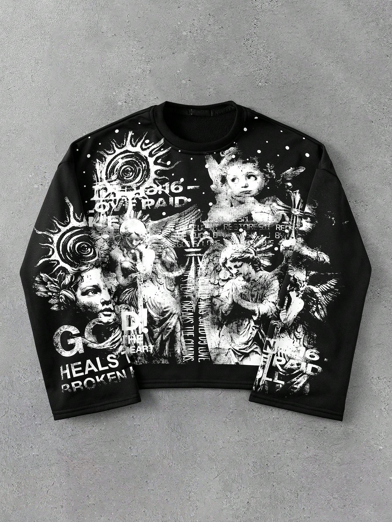 Men Street Life Graphic Loose Long Sleeve Tee