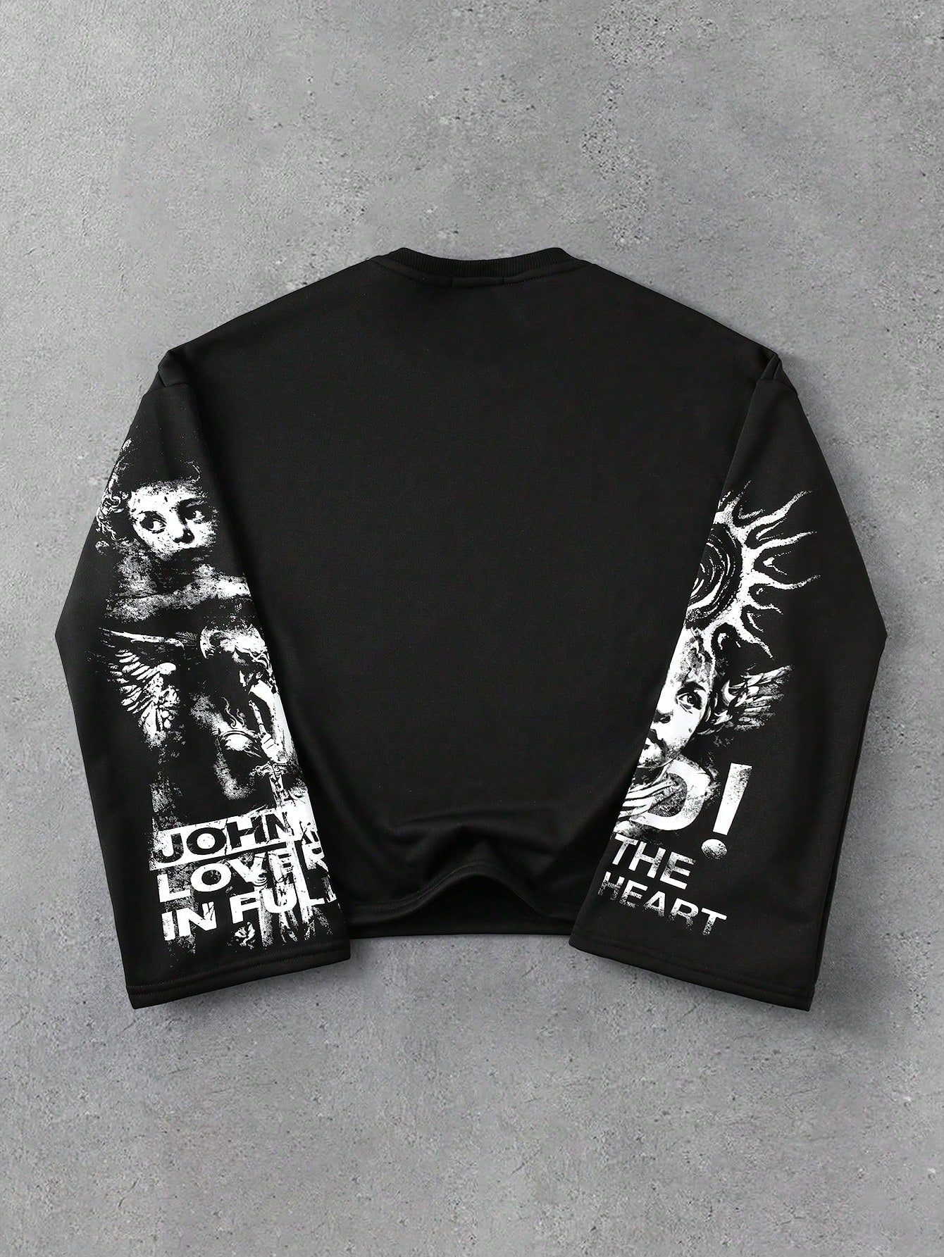 Men Street Life Graphic Loose Long Sleeve Tee