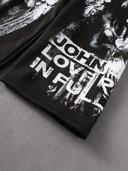 Men Street Life Graphic Loose Long Sleeve Tee