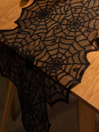 Lace Halloween Spider Web Table Runner