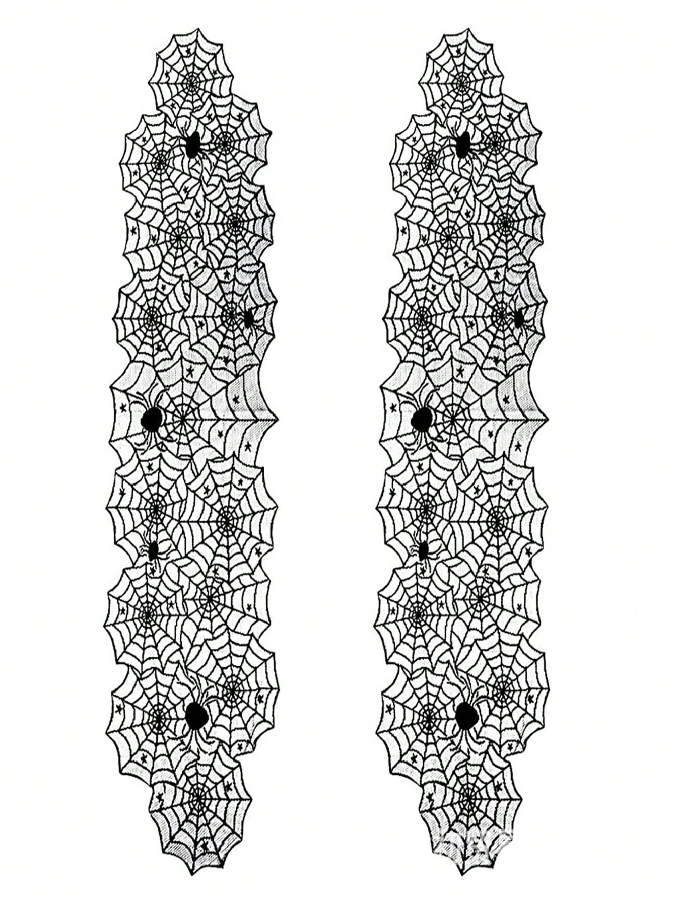 Lace Halloween Spider Web Table Runner
