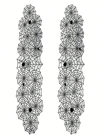 Lace Halloween Spider Web Table Runner