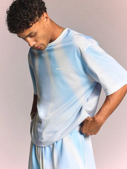 Men Printed Sheer Graphic Streetwear Football T-Shirt
