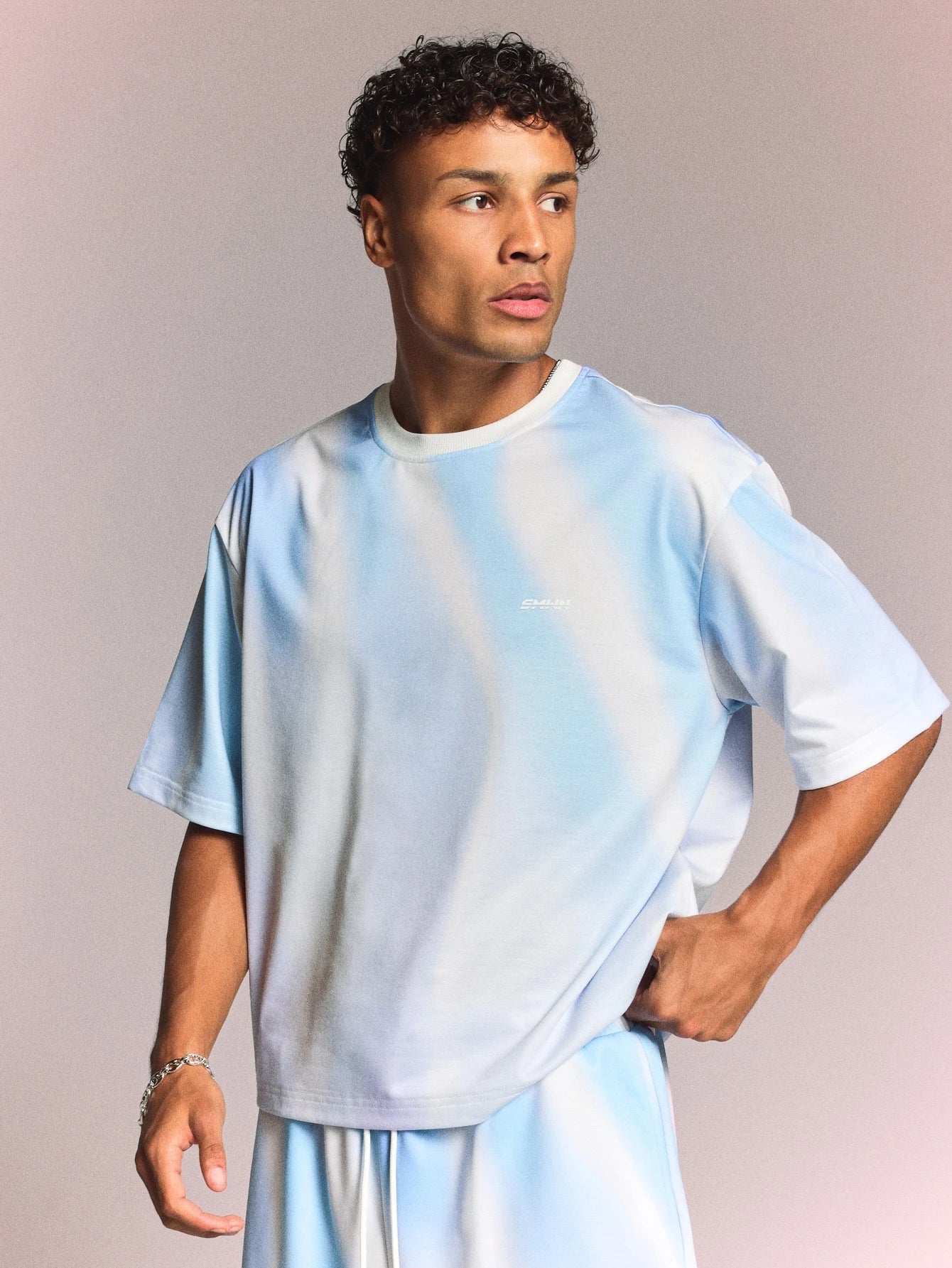 Men Printed Sheer Graphic Streetwear Football T-Shirt