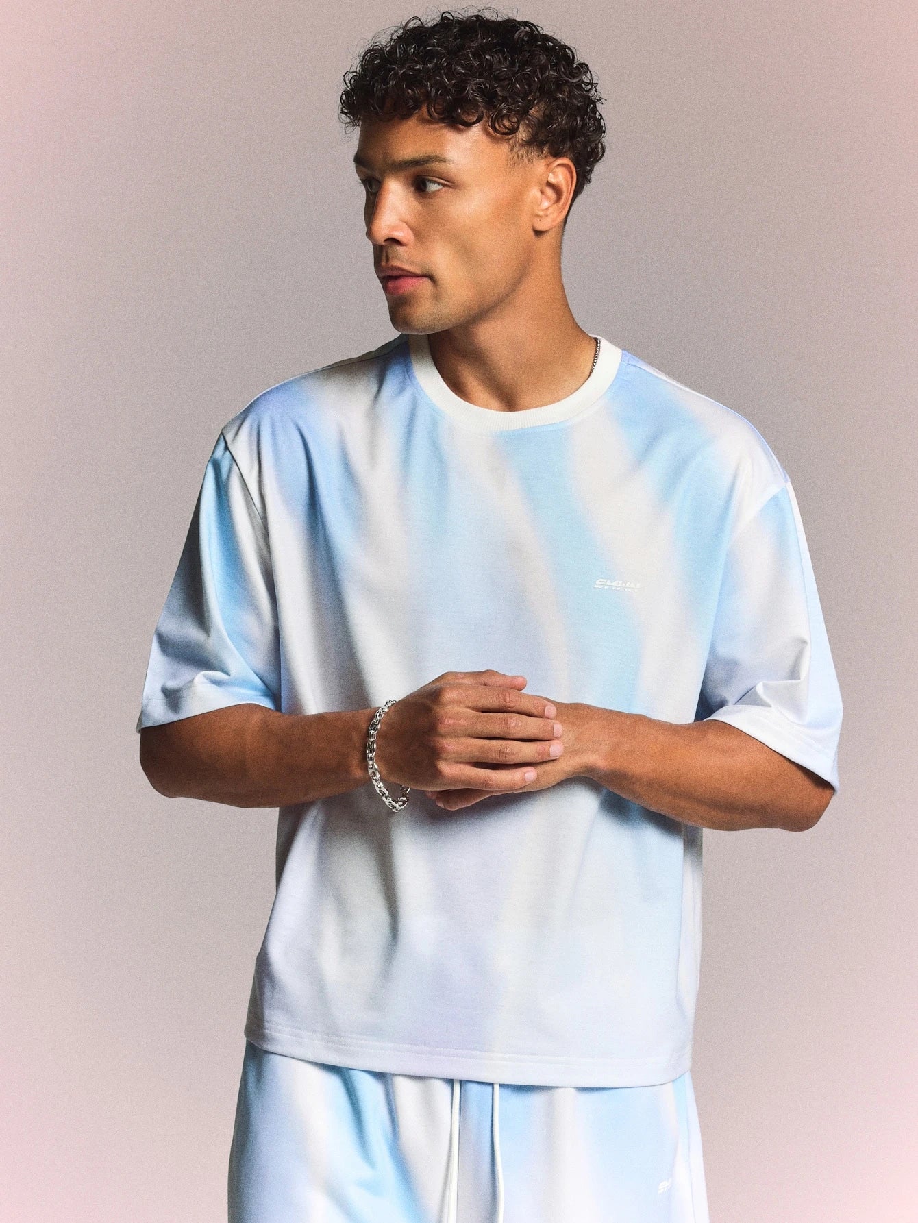 Men Printed Sheer Graphic Streetwear Football T-Shirt