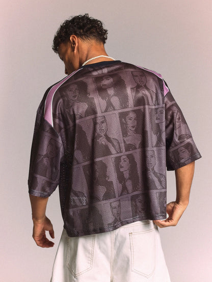 Playboy x Sumwon Boxy Panelled Printed T-Shirt