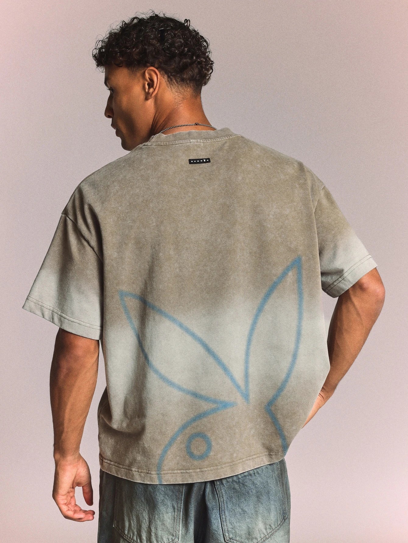Oversized Washed Bunny Graphic Tee