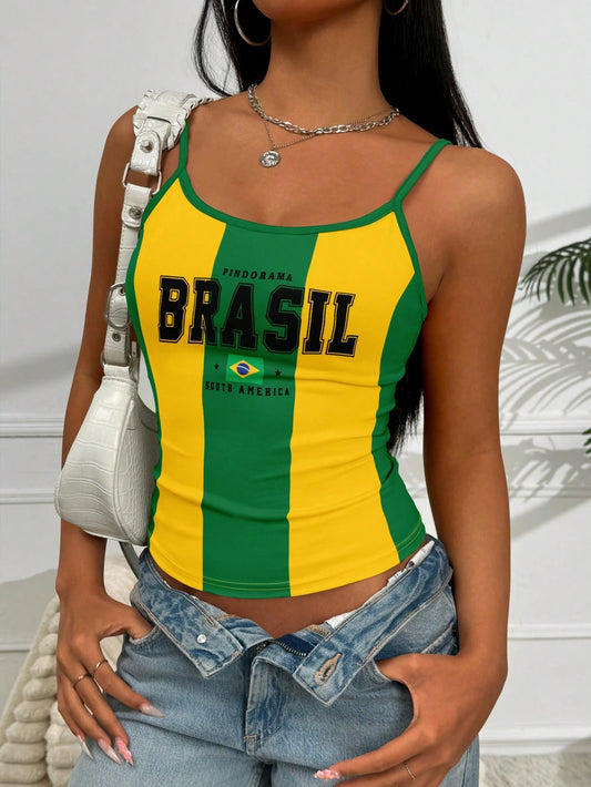 Women Brazil 2026 Football Graphic Camisole Top