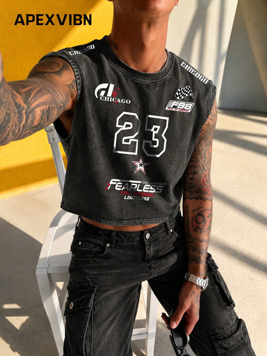 Vintage Washed Chicago 23 Loose Fit Tank Top