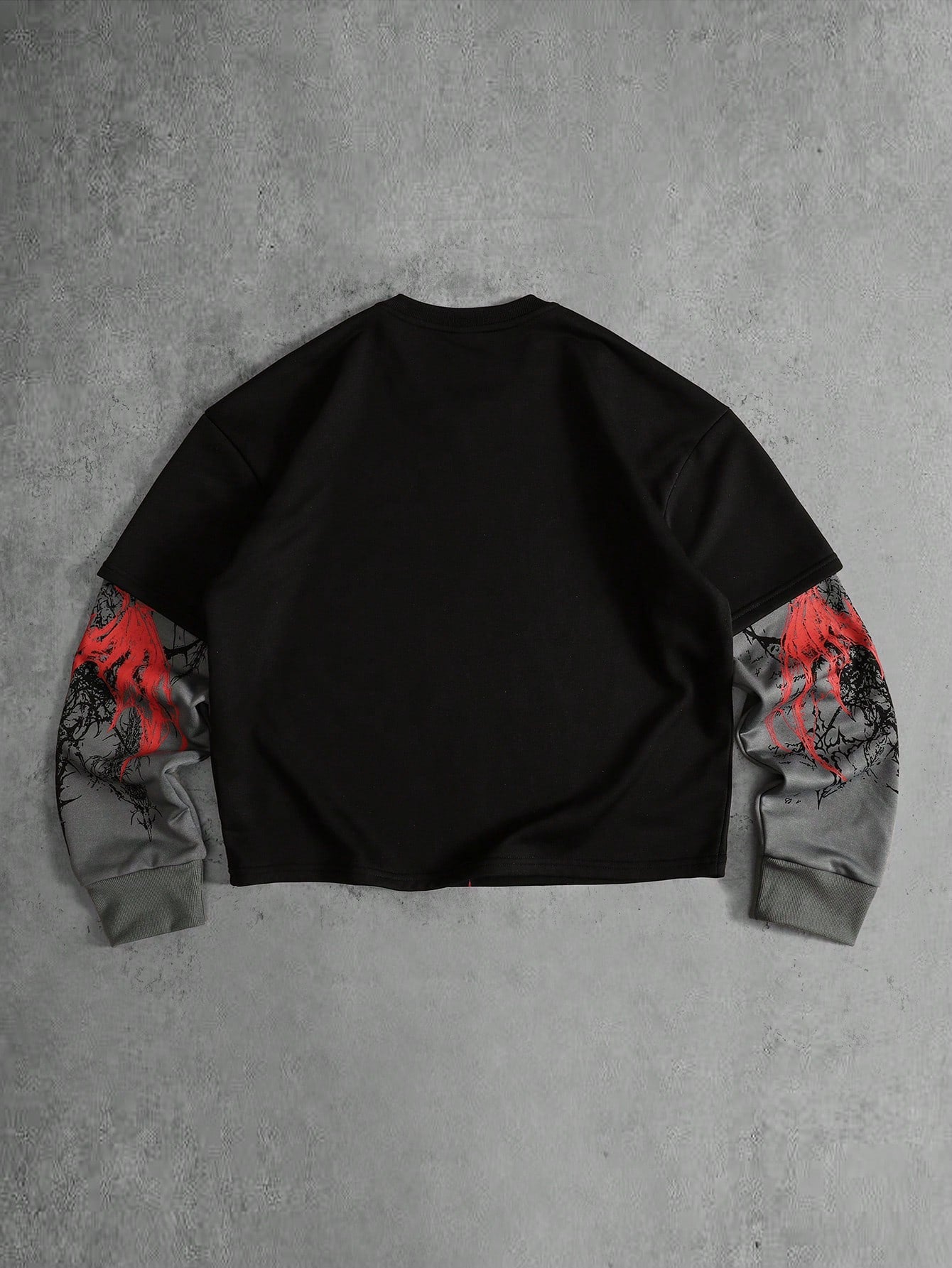 Men Colorblock Patchwork Gothic Print T-Shirt