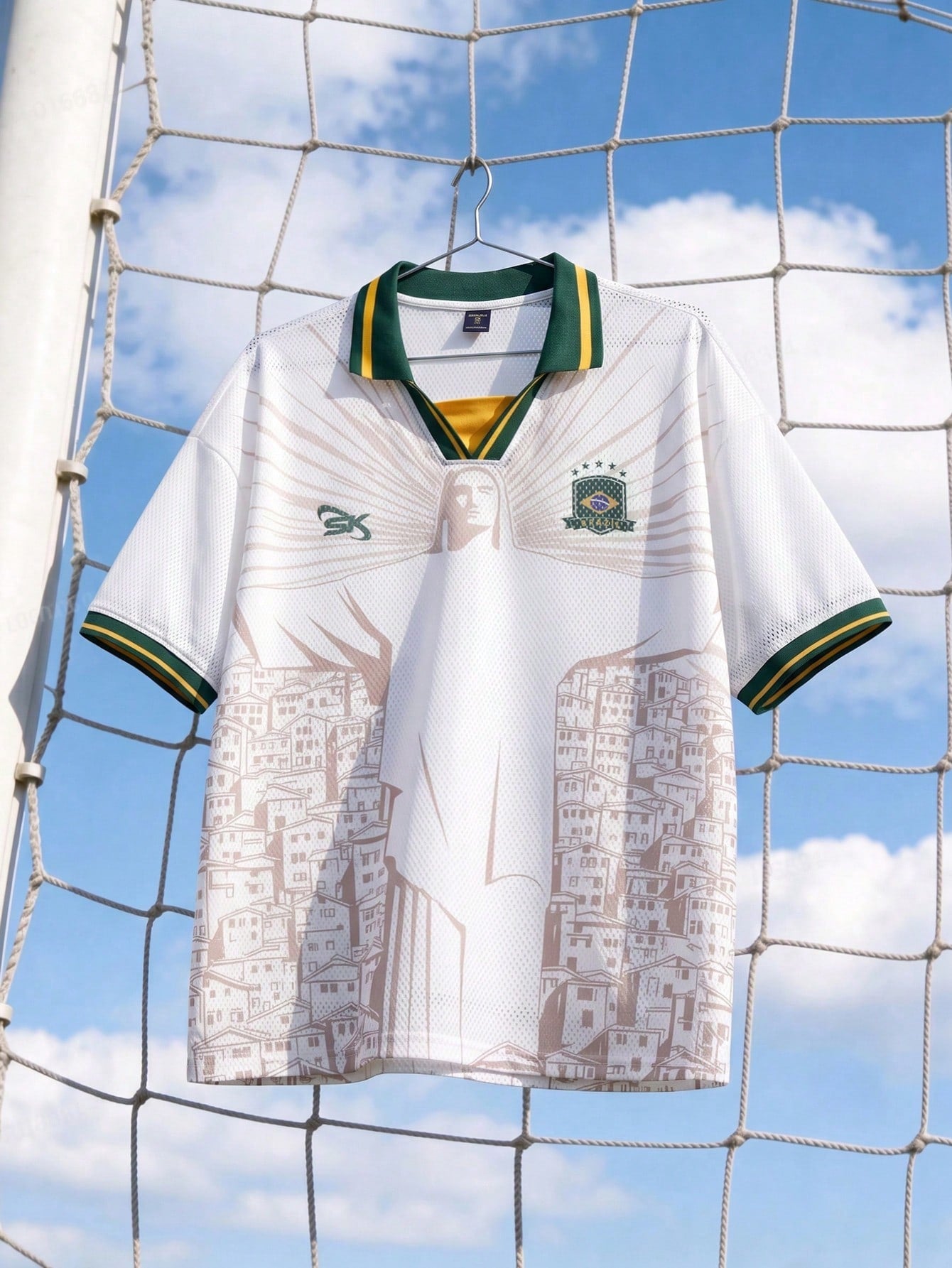 Men's Streetwear Jesus Print World Cup Brazil Jersey